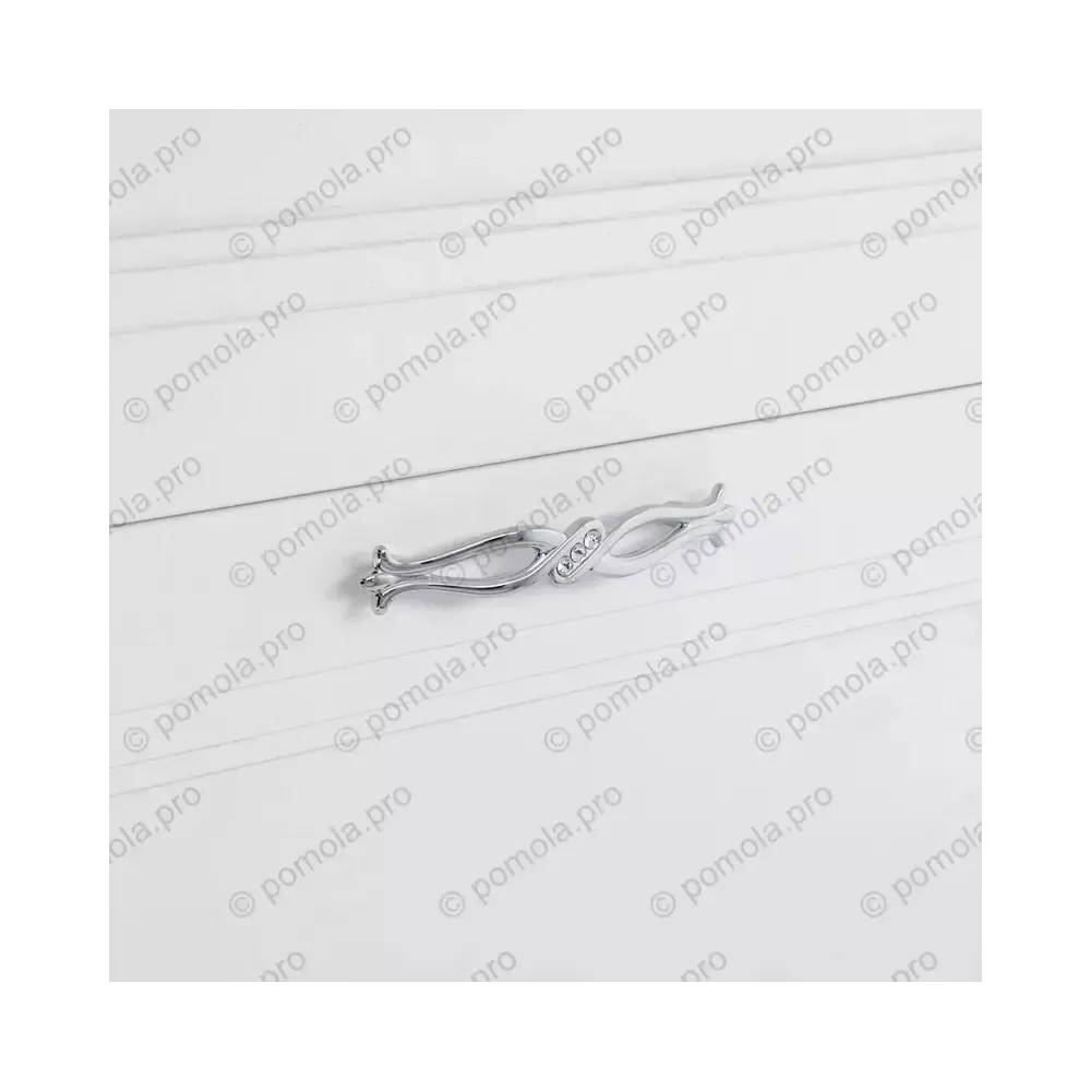 WMN.715-128-0002 ΠΟΜΟΛΑ ΜΕ ΚΡΥΣΤΑΛΟ 128mm ΧΡΩΜΙΟ ΓΥΑΛΙΣΤΕΡΟ
